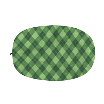 Forest Green Argyle Pattern Print Car Side Mirror Covers