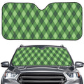 Forest Green Argyle Pattern Print Car Windshield Sun Shade