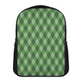 Forest Green Argyle Pattern Print Casual Backpack