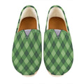 Forest Green Argyle Pattern Print Casual Shoes