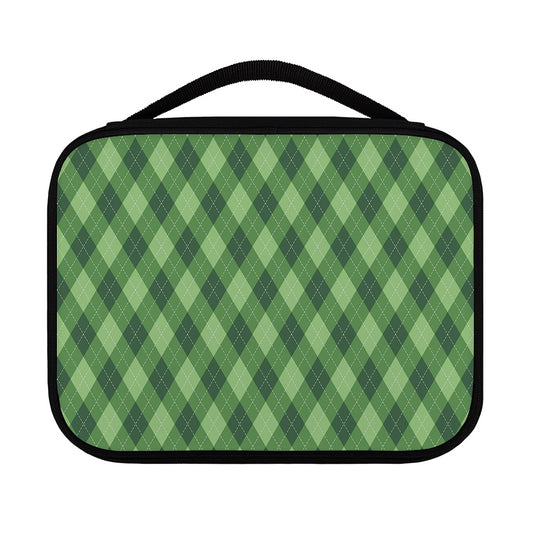 Forest Green Argyle Pattern Print Classic Bible Case