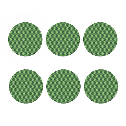 Forest Green Argyle Pattern Print Coaster Set