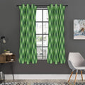 Forest Green Argyle Pattern Print Grommet Curtain Panels