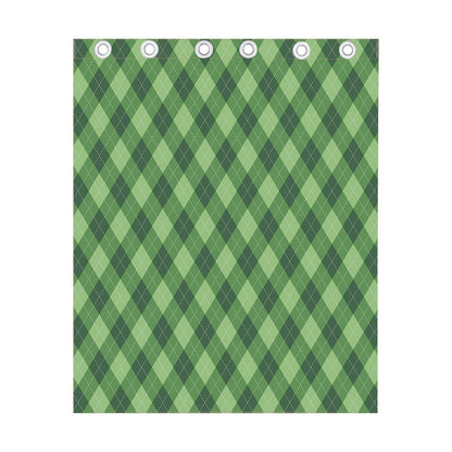 Forest Green Argyle Pattern Print Curtain