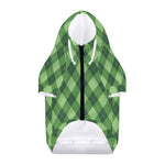 Forest Green Argyle Pattern Print Dog Zip Up Hoodie