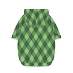 Forest Green Argyle Pattern Print Dog Zip Up Hoodie