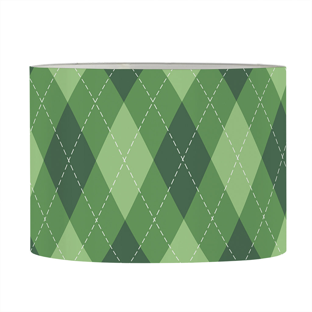 Forest Green Argyle Pattern Print Drum Lamp Shade