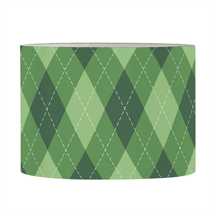 Forest Green Argyle Pattern Print Drum Lamp Shade