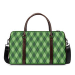 Forest Green Argyle Pattern Print Duffle Bag