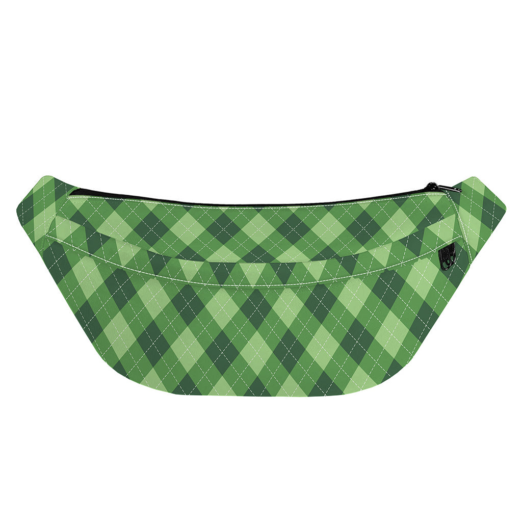 Forest Green Argyle Pattern Print Fanny Pack