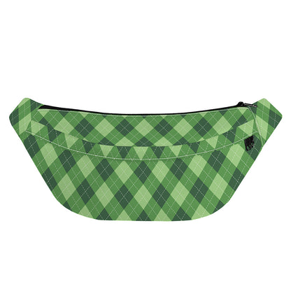 Forest Green Argyle Pattern Print Fanny Pack