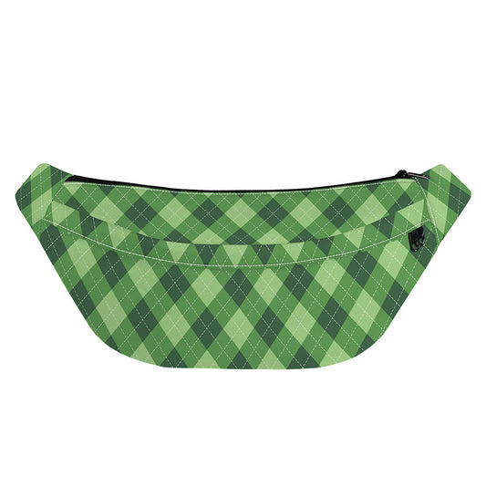 Forest Green Argyle Pattern Print Fanny Pack