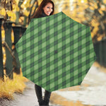 Forest Green Argyle Pattern Print Foldable Umbrella