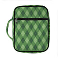 Forest Green Argyle Pattern Print Front Pocket Bible Bag