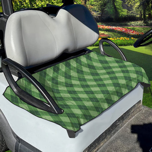 Forest Green Argyle Pattern Print Golf Cart Seat Cover