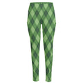 Forest Green Argyle Pattern Print High-Waisted Pocket Leggings