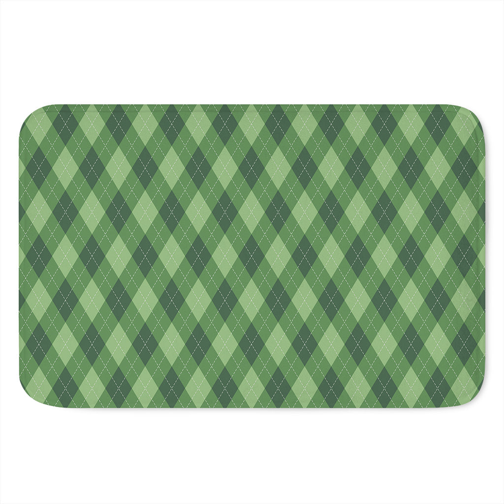 Forest Green Argyle Pattern Print Indoor Door Mat