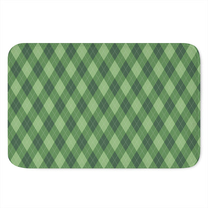 Forest Green Argyle Pattern Print Indoor Door Mat