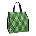 Forest Green Argyle Pattern Print Insulated Lunch Tote