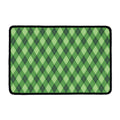 Forest Green Argyle Pattern Print Kitchen Mat