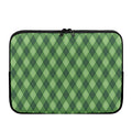 Forest Green Argyle Pattern Print Laptop Sleeve