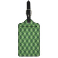 Forest Green Argyle Pattern Print Luggage Tag