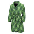 Forest Green Argyle Pattern Print Men's Bathrobe