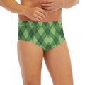 Forest Green Argyle Pattern Print Men's Briefs