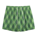 Forest Green Argyle Pattern Print Mesh Shorts