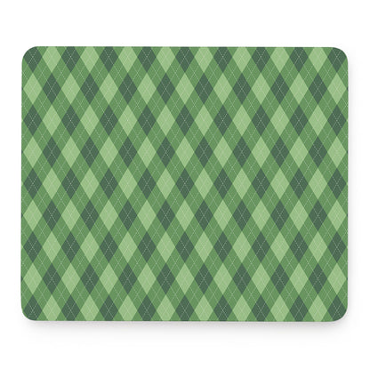 Forest Green Argyle Pattern Print Mouse Pad