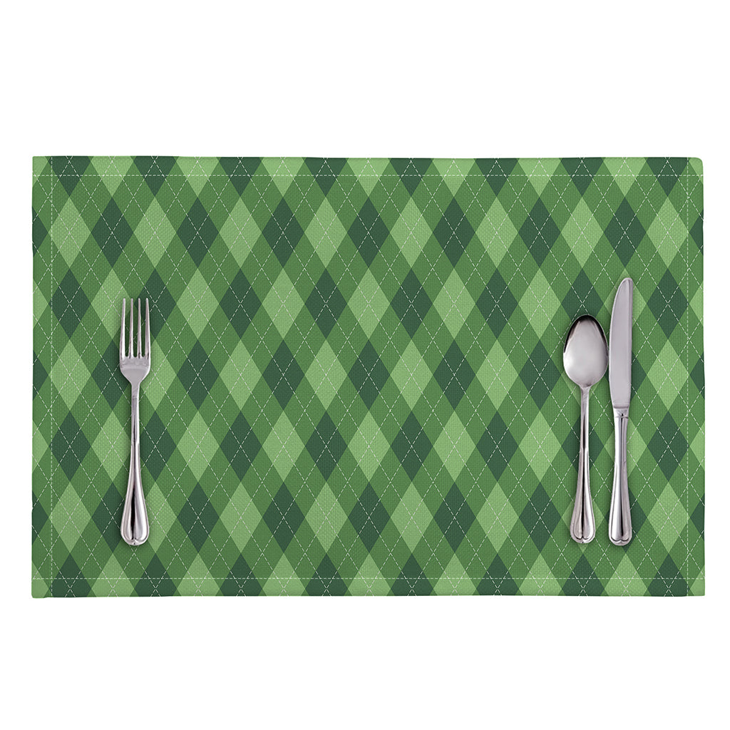 Forest Green Argyle Pattern Print Placemat