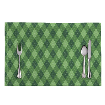 Forest Green Argyle Pattern Print Placemat