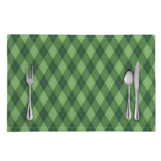 Forest Green Argyle Pattern Print Placemat