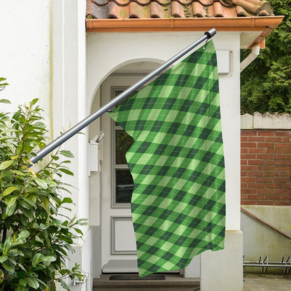 Forest Green Argyle Pattern Print Polyester Flag