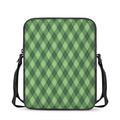 Forest Green Argyle Pattern Print Rectangular Crossbody Bag