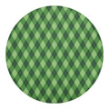 Forest Green Argyle Pattern Print Round Blanket