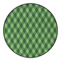 Forest Green Argyle Pattern Print Round Floor Mat