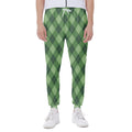 Forest Green Argyle Pattern Print Joggers