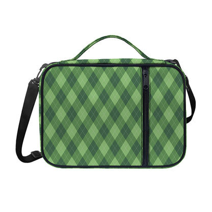 Forest Green Argyle Pattern Print Shoulder Strap Bible Bag