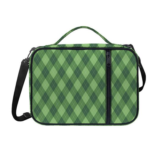 Forest Green Argyle Pattern Print Shoulder Strap Bible Bag