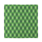 Forest Green Argyle Pattern Print Silk Bandana