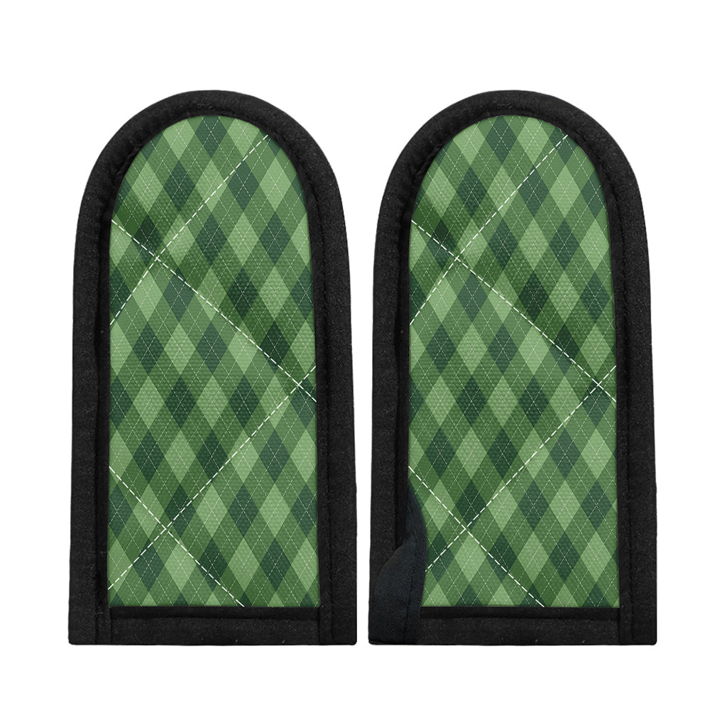 Forest Green Argyle Pattern Print Skillet Handle Cover