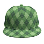 Forest Green Argyle Pattern Print Snapback Cap