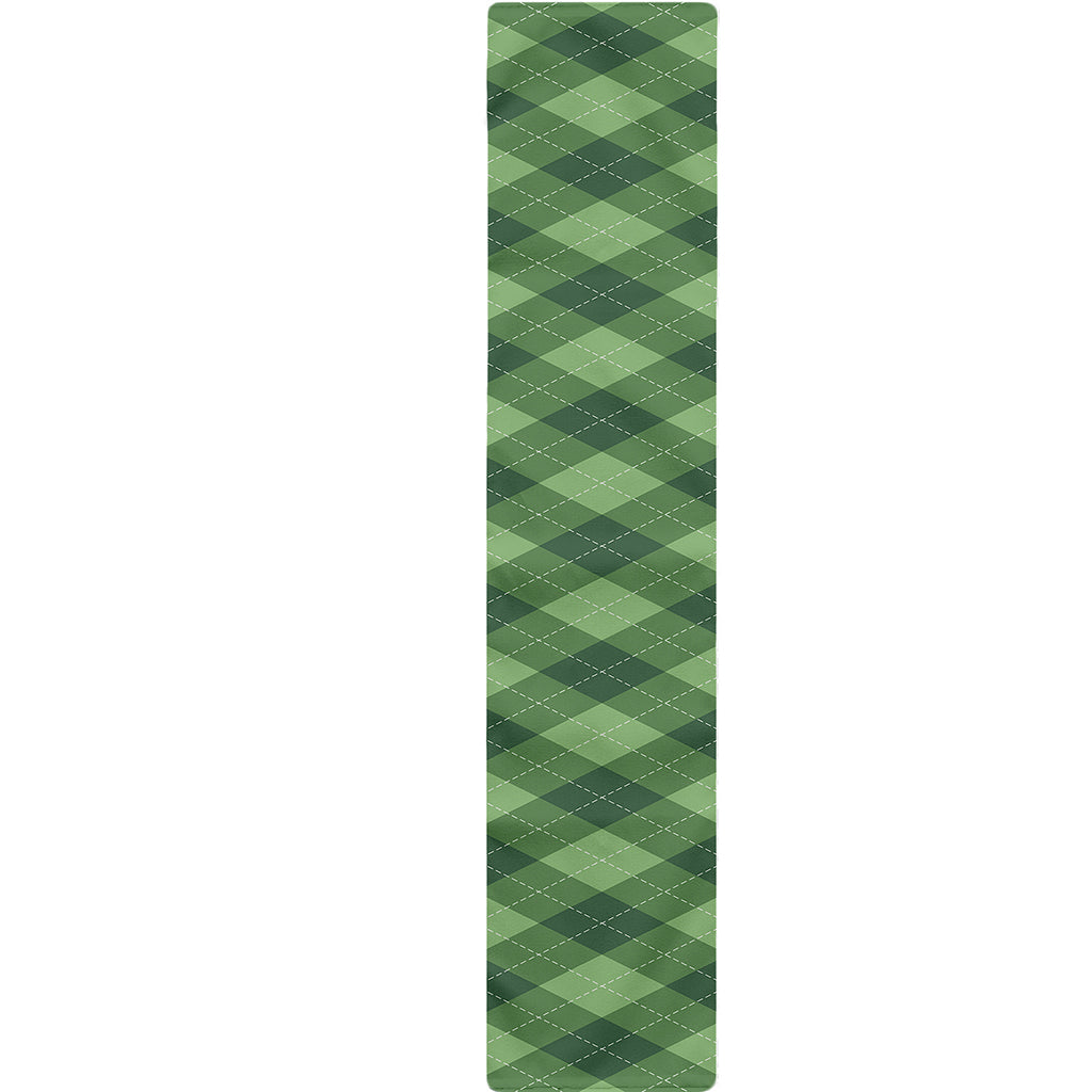 Forest Green Argyle Pattern Print Table Runner