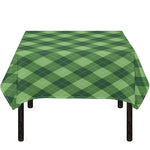 Forest Green Argyle Pattern Print Tablecloth