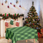 Forest Green Argyle Pattern Print Tablecloth