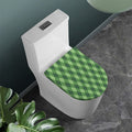 Forest Green Argyle Pattern Print Toilet Lid Cover