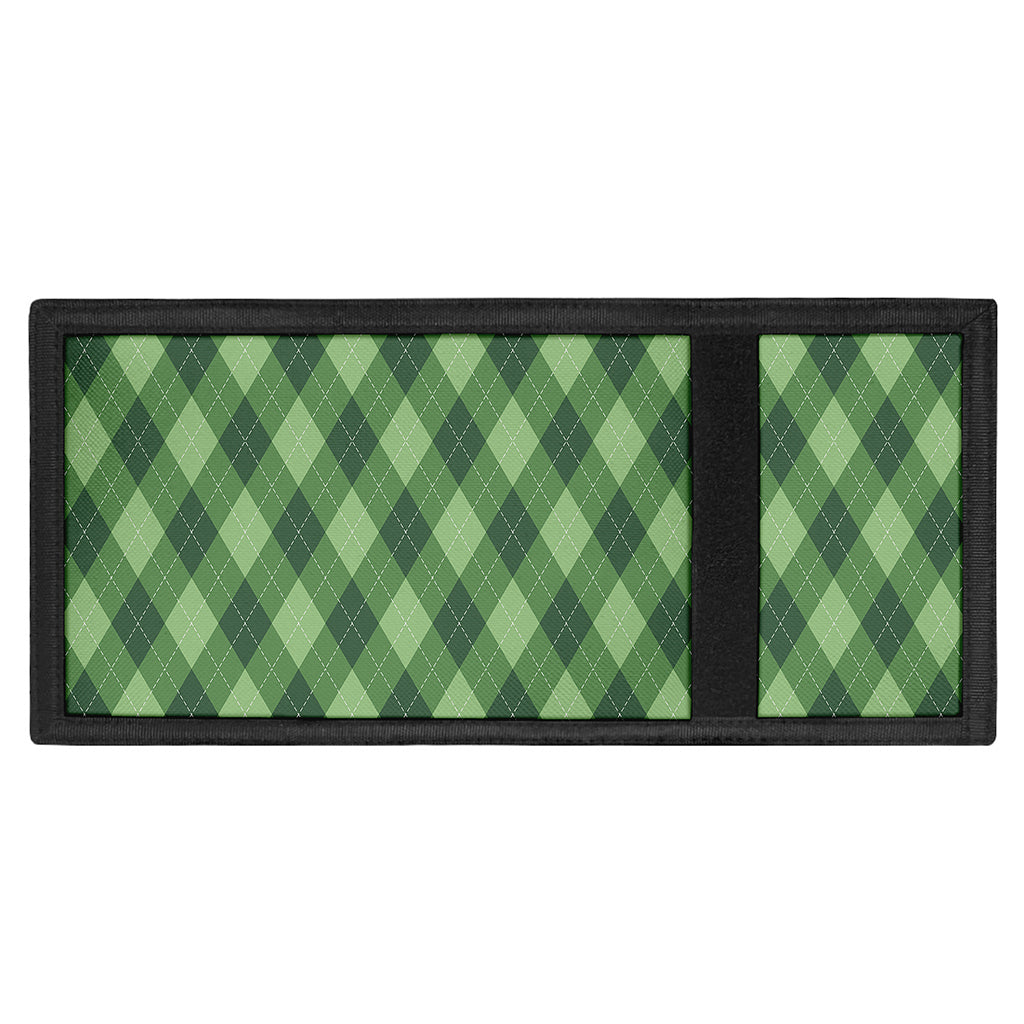Forest Green Argyle Pattern Print Trifold Wallet