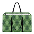 Forest Green Argyle Pattern Print Utility Tote Bag