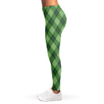 Forest Green Argyle Pattern Print Women's Leggings